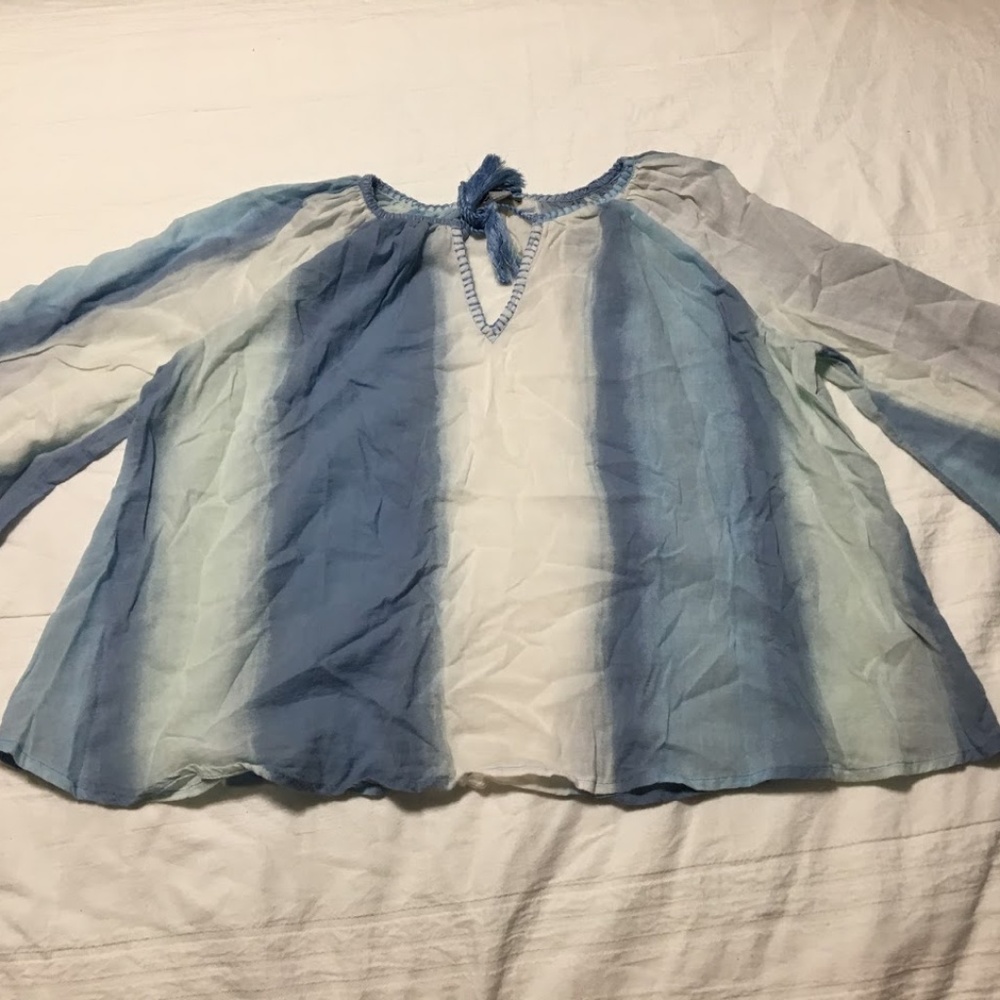 American Eagle Blue Bell Sleeved Flowy Blouse